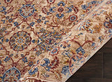 Nourison Reseda Traditional Natural 2'3'' x 7'6'' Area-Rug, Easy-Cleaning, Non Shedding, Bed Room, Living Room, Dining Room, Kitchen (2x8)
