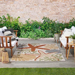 Nourison Aloha Indoor/Outdoor Ivory Multicolor 3'6" x 5'6" Area -Rug, Easy -Cleaning, Non Shedding, Bed Room, Living Room, Dining Room, Backyard, Deck, Patio (4x6)