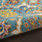 Nourison Allur Traditional Turquoise Ivory 2'3" x 7'6" Area -Rug, Easy -Cleaning, Non Shedding, Bed Room, Living Room, Dining Room, Kitchen (2x8)