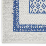 Nourison Whimsicle Geometric Ivory Blue 2' x 6' Area Rug, Easy Cleaning, Non Shedding, Bed Room, Living Room, Dining Room, Kitchen (2x6)