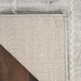 Nourison Serenity Home Geometric Light Grey 5'3" x 7'3" Area Rug, Easy Clean, Non Shedding, Bed Room, Living Room, Dining Room, Backyard, Deck, Patio (5x7)