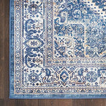 Nourison Vintage Home Vintage Blue 3'9" x 5'9" Area Rug, Easy Clean, Non Shedding, Bed Room, Living Room, Dining Room, Backyard, Deck, Patio (4x6)