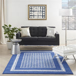 Nourison Whimsicle Geometric Navy 5' x 7' Area Rug, Easy Cleaning, Non Shedding, Bed Room, Living Room, Dining Room, Kitchen (5x7)
