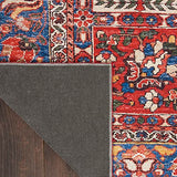Nourison Fulton Vintage Red 5' x 7' Area Rug, Easy-Cleaning, Non Shedding, Bed Room, Living Room, Dining Room, Kitchen (5x7)