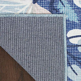 Nourison Washables Floral Navy Multicolor 4' x 6' Area -Rug, Easy -Cleaning, Non Shedding, Bed Room, Living Room, Dining Room, Kitchen (4x6)