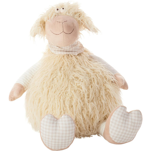 Mina Victory Plush Lines Shaggy Lamb Plush Toy Ivory 1'10" x 2'2" Plush Animal