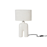 Nourison 17" Off-White Speckled Ceramic Table Lamp for Bedroom, Living Room, Console, Entryway