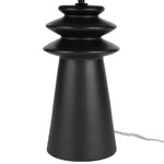 Nourison 22" Black Ceramic and Straw Tiered Table Lamp for Bedroom, Living Room, Console, Entryway