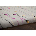 Nourison Grafix Grey 2'3" x 7'6" Area Rug, Modern, Botanical , Bed Room, Living Room, Dining Room, Kitchen, Easy Clean, Non Shedding, (8' Runner)