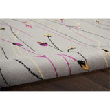 Nourison Grafix Grey 2'3" x 7'6" Area Rug, Modern, Botanical , Bed Room, Living Room, Dining Room, Kitchen, Easy Clean, Non Shedding, (8' Runner)