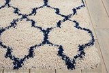 Nourison Amore Bohemian Ivory/Blue 3'2" x 5' Area -Rug, Easy -Cleaning, Non Shedding, Bed Room, Living Room, Dining Room, Kitchen (3x5)