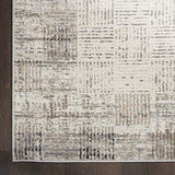 Nourison Elation Abstract Ivory Grey 4' x 6' Area Rug, Easy Cleaning, Non Shedding, Bed Room, Living Room, Dining Room, Kitchen (4x6)
