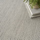 Nourison Courtyard 48" x 72" Fabric Indoor/Outdoor Rug in Ivory Charcoal