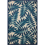 Nourison Aloha Indoor/Outdoor Navy 3'6" x 5'6" Area Rug, Easy Cleaning, Non Shedding, Bed Room, Living Room, Dining Room, Backyard, Deck, Patio (4x6)