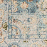 Nourison Astra Machine Washable Traditional Beige Blue 2'2" x 10' Area -Rug, Easy -Cleaning, Non Shedding, Bed Room, Living Room, Dining Room, Kitchen (2x10)