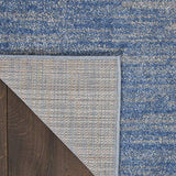 Nourison Essentials Indoor/Outdoor Blue/Grey 2'2" x 12' Area Rug, Easy Cleaning, Non Shedding, Bed Room, Living Room, Dining Room, Backyard, Deck, Patio (2x12)
