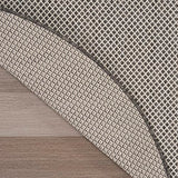 Nourison Courtyard Indoor/Outdoor Ivory/Charcoal 6' x Round Area Rug, Easy Cleaning, Non Shedding, Bed Room, Living Room, Dining Room, Backyard, Deck, Patio (6 Round)