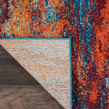 Nourison Celestial Red/Blue Atlantic 2'2" x 3'9" Area Rug, Contemporary, Abstract, Easy Cleaning, Non Shedding, Bed Room, Living Room, Dining Room, Kitchen, (2' x 4')