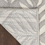 Nourison Aloha Indoor/Outdoor Grey 7'10" x 10'6" Area Rug, Easy Cleaning, Non Shedding, Bed Room, Living Room, Dining Room, Kitchen (8x11)