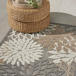 Nourison Aloha Indoor/Outdoor Area Rug 2' 8" x 4', Natural, Rectangular Tropical Botanical Easy-Cleaning Non Shedding Bed Room Living Room Dining Room Deck Backyard Patio