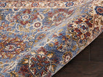 Nourison Reseda Traditional Sky 2'3'' x 7'6'' Area-Rug, Easy-Cleaning, Non Shedding, Bed Room, Living Room, Dining Room, Kitchen (2x8)