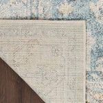 Nourison Astra Machine Washable Traditional Light Blue 2'2" x 10' Area -rug, Easy -cleaning, Non Shedding, Bed Room, Living Room, Dining Room, Kitchen (2x10)
