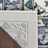 Nourison Essentials Outdoor Ivory Blue 5' x 7' Area Rug, Easy Cleaning, Non Shedding, Bed Room, Living Room, Dining Room, Deck, Backyard, Patio (5x7)