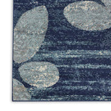 Nourison TRA01 Tranquil Modern Distressed Navy/Light Blue Area Rug Runner 2'3" X 7'3"