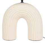 Nourison 21" Off White Textured Arch Table Lamp for Bedroom, Living Room, Console, Entryway