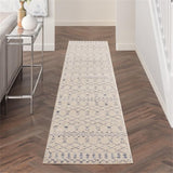 Nourison Royal Moroccan Farmhouse Beige Blue 2'3" x 12' Area Rug, Easy Cleaning, Non Shedding, Bed Room, Living Room, Dining Room, Kitchen (2x12)