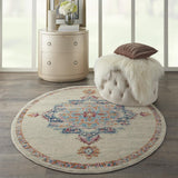 Nourison Passion Transitional Bohemian Grey/Multi 5'3" x Round Area Rug (5' Round)
