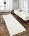 Nourison Malibu Shag Solid Ivory 2'2' x 7'6' Area Rug, Easy -Cleaning, Non Shedding, Bed Room, Living Room, Dining Room, Kitchen (2x8)