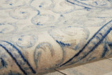 Nourison Somerset Traditional Ivory/Blue 2' x 2'9" Area-Rug, Easy-Cleaning, Non Shedding, Bed Room, Living Room, Dining Room, Kitchen (2x3)