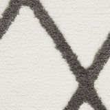 Nourison Feather Soft Trellis Ivory Charcoal 5'3' x 7'3' Area -Rug, Easy -Cleaning, Non Shedding, Bed Room, Living Room, Dining Room, Kitchen (5x7)