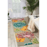 Nourison Fantasy Floral Grey 2'3" x 8' Area -Rug, Easy -Cleaning, Non Shedding, Bed Room, Living Room, Dining Room, Kitchen (2x8)