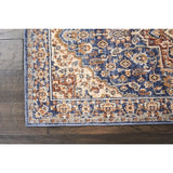 Nourison Reseda Vintage Blue 2'3'' x 7'6'' Area-Rug, Easy-Cleaning, Non Shedding, Bed Room, Living Room, Dining Room, Kitchen (2x8)