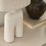 Nourison 17" Off-White Speckled Ceramic Table Lamp for Bedroom, Living Room, Console, Entryway