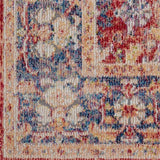 Nourison Global Vintage Traditional Red 2'4" x 8' Area Rug, Easy Clean, Non Shedding, Bed Room, Living Room, Dining Room, Kitchen (2x8)