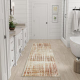 Nourison Washable Decor Beige Peach 2' x 6' Area Rug - Easy Clean, Non Shedding, Bed Room, Living Room, Dining Room, Kitchen (6' Runner)