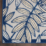 Nourison Aloha Indoor/Outdoor Ivory/Navy 2'8" x 4' Area Rug, Easy Cleaning, Non Shedding, Bed Room, Living Room, Dining Room, Backyard, Deck, Patio (3x4)