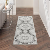 Nourison Calobra Modern Grey 2'2" x 7'6 Area -Rug, Easy -Cleaning, Non Shedding, Bed Room, Living Room, Dining Room, Kitchen (2x8)