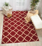 Nourison Grafix Moroccan Red 5'3" x 7'3" Area -rug, Easy -cleaning, Non Shedding, Bed Room, Living Room, Dining Room, Kitchen (5x7)