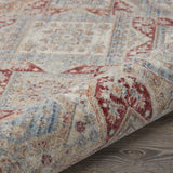 Nourison Enchanting Home Farmhouse & Country Blue/Brick 3' x 5' Area -Rug, Easy -Cleaning, Non Shedding, Bed Room, Living Room, Dining Room, Kitchen (3x5)