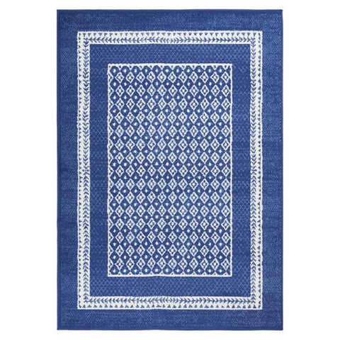 Nourison Whimsicle Geometric Navy 5' x 7' Area Rug, Easy Cleaning, Non Shedding, Bed Room, Living Room, Dining Room, Kitchen (5x7)