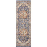 Nourison Reseda Vintage Blue 2'3'' x 7'6'' Area-Rug, Easy-Cleaning, Non Shedding, Bed Room, Living Room, Dining Room, Kitchen (2x8)
