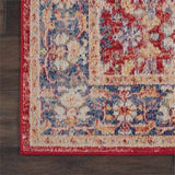Nourison Global Vintage Traditional Red 2'4" x 8' Area Rug, Easy Clean, Non Shedding, Bed Room, Living Room, Dining Room, Kitchen (2x8)