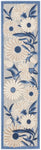 Nourison Aloha Outdoor Blue Grey 2'3" x 12' Area Rug, Easy Cleaning, Non Shedding, Bed Room, Living Room, Dining Room, Deck, Backyard, Patio (2x12)