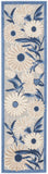 Nourison Aloha Outdoor Blue Grey 2'3" x 12' Area Rug, Easy Cleaning, Non Shedding, Bed Room, Living Room, Dining Room, Deck, Backyard, Patio (2x12)