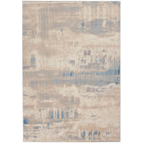 Nourison Solace Ivory and Grey and Blue 5'3" x 7'3" Area Rug 099446857637