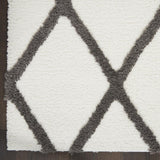 Nourison Feather Soft Trellis Ivory Charcoal 5'3' x 7'3' Area -Rug, Easy -Cleaning, Non Shedding, Bed Room, Living Room, Dining Room, Kitchen (5x7)
